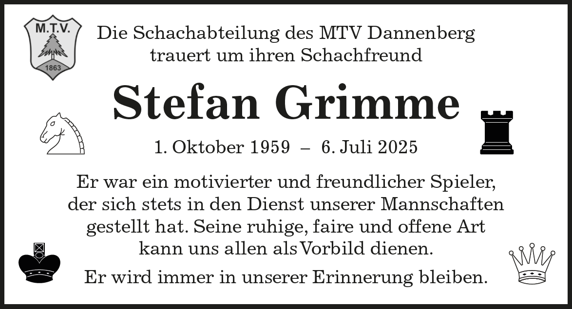 Nachruf Stefan Grimme aus der EJZ